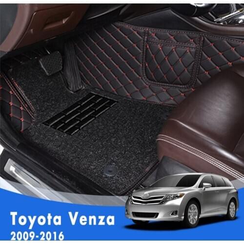 LHD Luxury Double layer Wire loop Carpets Car Floor Mats For Toyota Venza 2016 2015 2014 2013 2012 2011 2010 2009 Auto Interior