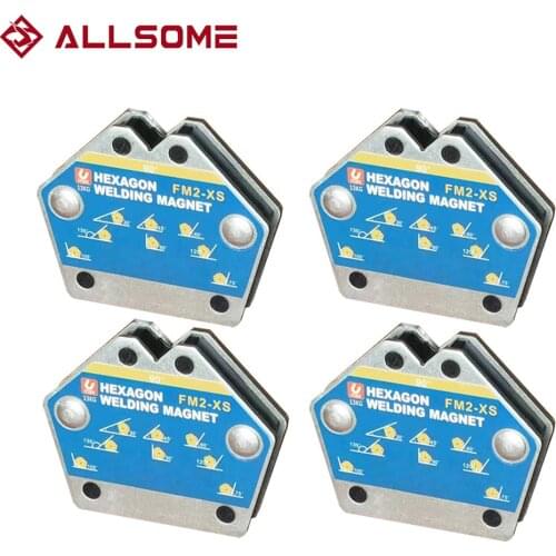 ALLSOME 4PCS Magnetic Welding Fixer Holders 30°,45°,60°,75°, 90°,135°Multi-angle Neodymium Magnet Holding Auxiliary Locator Tool
