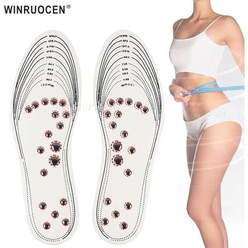 WINRUOCEN 36 magnets Unisex Magnetic Therapy Massage Insoles Foot Acupressure Shoe Pads Therapy Slimming Insoles for Weight Loss