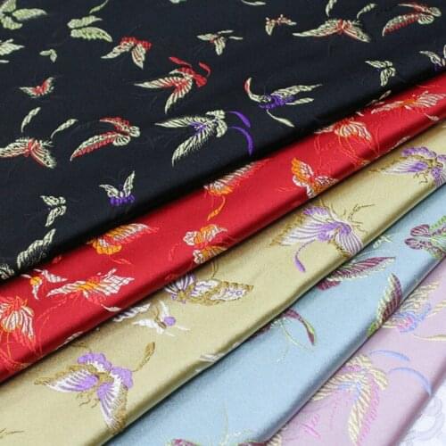 NCF74 Butterfly Japanese Style Silk Brocade Jacquard Fabric Kimono Clothing Fabric Chinese Cushion Cover Fabric DIY Fabric