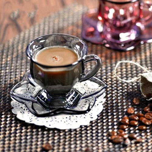 New Cup Transparent Coffee Cup Heat-resisting Glass Coffee Cup Suit with Dish