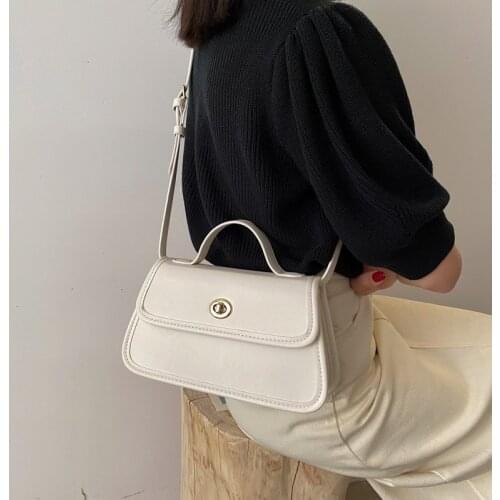 2021 New Designer Fashion Buckle Ladies Bag Casual One-shoulder Diagonal Bag PU Leather Metal Buckle Lightweight Temperament Bag