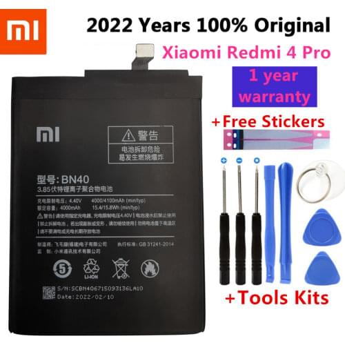 Original Replacement Battery For Xiaomi Redmi 4 Pro Prime 3G RAM 32G ROM Edition Redrice 4 Hongmi 4 BN40 Genuine Battery 4100mAh