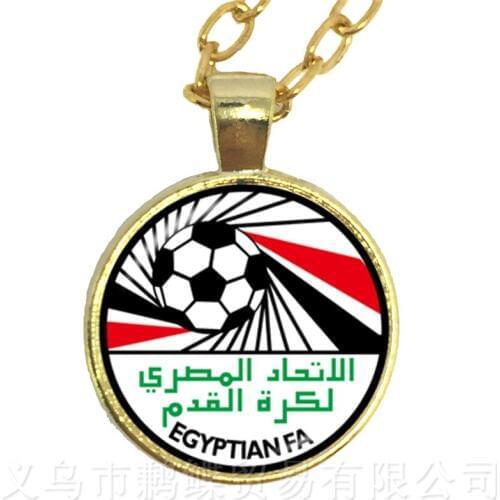 2018 Football Fans Necklace Argentina/Egypt/Australia/Panama/Brazil National Football Badge Glass Dome Necklace For Titan Cup
