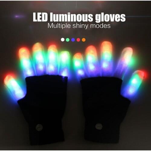 Colorful Fiber Gloves Electric Flashing Gloves Luminous LED LED Flashing Gloves Durable Motorcycle LED Gloves Bicycle