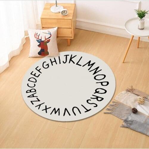 Simple Carpets For Living Room Text Solid Color Non-slip Bedroom Home Rug English Alphabet Lamb Wool Thickening Mat For Children