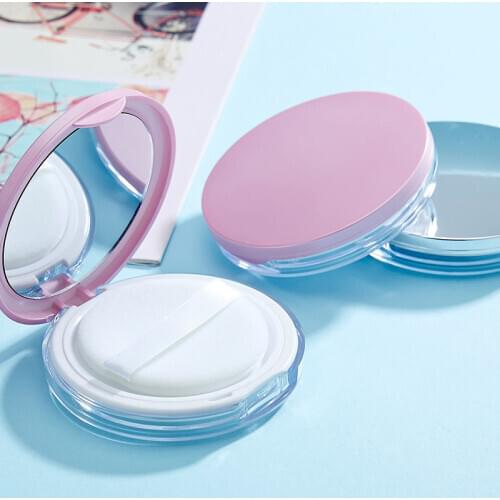 3g Pink/Laser Color Empty Portable Powder Box Loose Powder Pot with Powder Puff Cosmetic Travel Makeup Jar Makeup Case Container