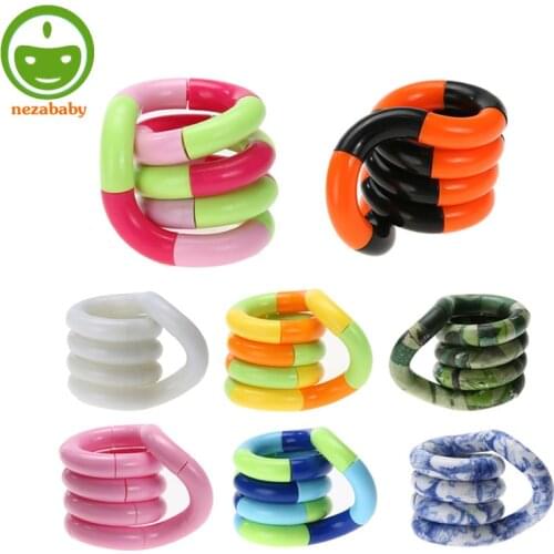 3PCS Rainbow Hand Sensory Toys Twist Ring Decompression Toy for Adults Children Anti Stress Toys for Christmas Gifts XQ82s