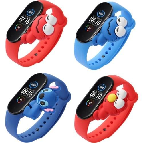 Cartoon Strap For Xiaomi Mi Band 5 6 4 for Smart Watch Wristband Bracelet For Xiaomi Mi Band 5 6 for Mi band 4 Strap Replacement