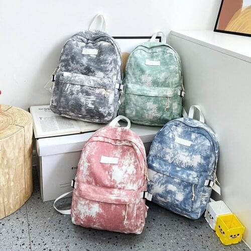 Fashion Women Travel Tie Dye Printing Backpack Preppy Style Students School Large Capacity Rucksack Handbags