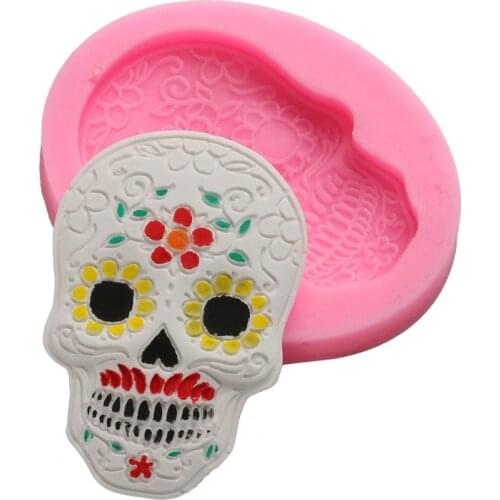 Halloween Skull Silicone Mold For Fondant Chocolate Epoxy Sugarcraft Mould Pastry Cupcake Decorating Kitchen Accessories