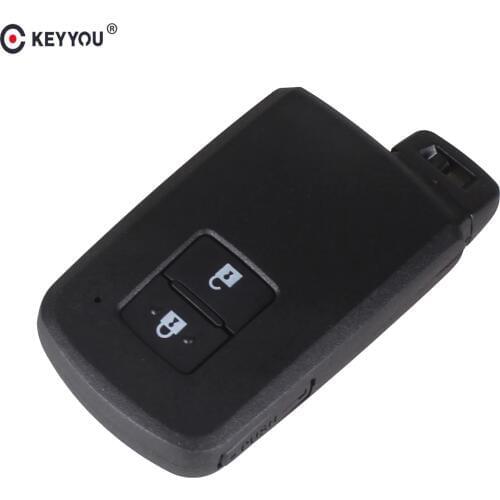 KEYYOU Replacement 2 Buttons Smart Remote Car Key Shell Case Fob For Toyota Avalon Camry