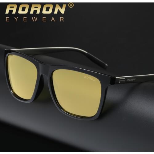 AORON Mens Original Polarized Sunglasses Classic Brand Night Vision Goggles Driver Outdoors Driving Glasses oculos de sol