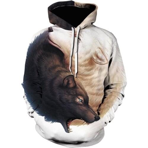 New Horror Wolf interesting Hoodies 3D print brand design autumn sweatshirts animal men/women Hoodie Fashion Funny Pullover 5XL