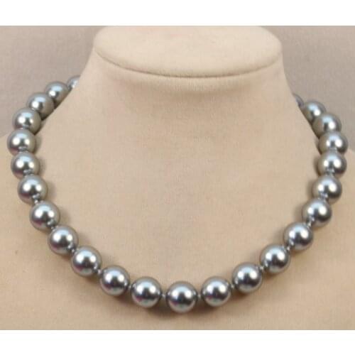 South Sea shell Pear Nobility Woman jewelry AAA 10mm black white yellow Gray Pink Shell Pearl Necklace