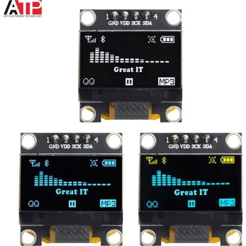 GREAT IT product 0.96 inch OLED IIC White/YELLOW BLUE/BLUE 12864 OLED Display Module I2C SSD1306 LCD Screen Board for Arduino