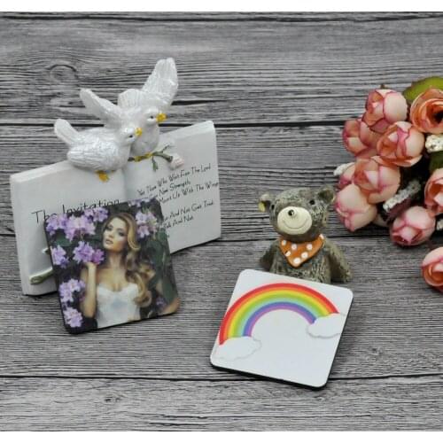 10pcs/lot sublimation blank DIY Fridge Magnets Wooden square MDF Personal Refrigerator Sticker Creative Magnets Birthday Gift