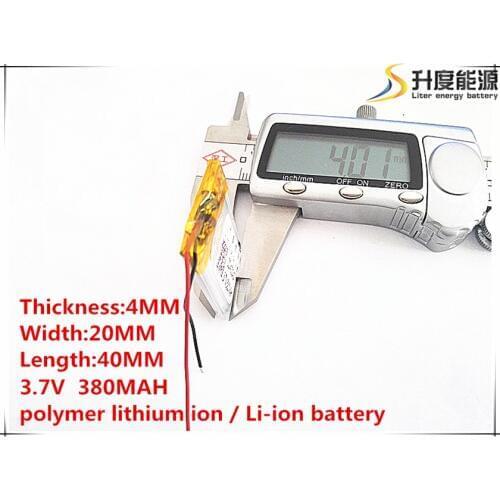 10pcs [SD] 3.7V,380mAH,[402040] Polymer lithium ion / Li-ion battery for TOY,POWER BANK,GPS,mp3,mp4,cell phone,speaker