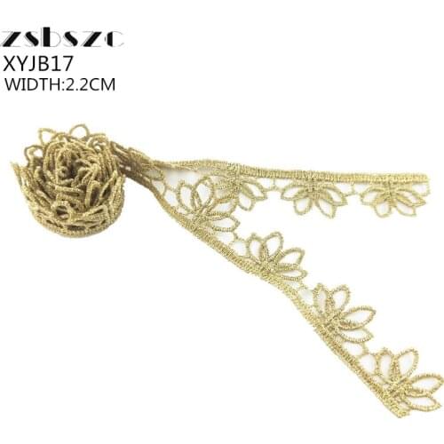 2.2CM Width 10Yards Flower Lace Ribbon Trims Dress DIY Handmade Accessories Gift Packing Sewing Supplies