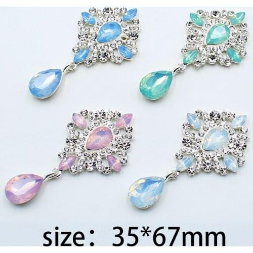2pcs 35*67mm alloy creative shiny pink protein rhinestone pendant DIY clothing wine glass brooch jewelry decoration accessories