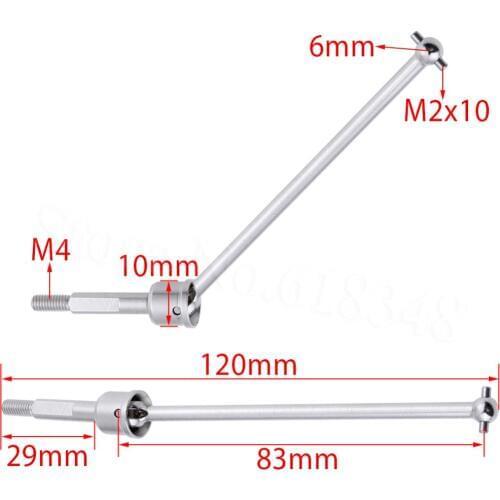 2pcs/lot HSP 1/10 Upgrade Parts 188015 Aluminum Universal Drive Joint 2P For 1:10 RC Model Car Off Road Monster Truck