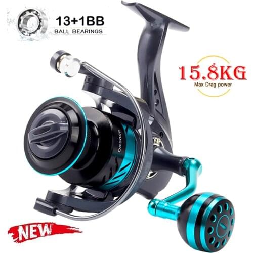 2021 TOP10 High Quality Metal Ball Grip Fishing Reel High Speed Gear Ratio Big Pulling Drag Spinning Reel Durable Carp Fishing