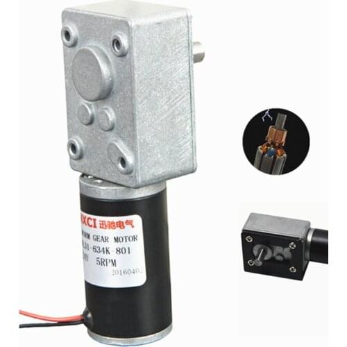 31MM Turbine Worm Gear DC Motor 12V 24V Torque 3RPM-250RPM Low Speed Self-Locking CW CCW Brush Permanent Magnet GOOD