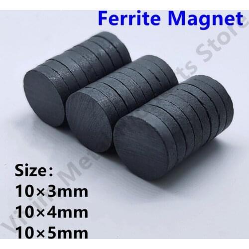 5 10 20pcs/Lot 10x3mm 10x4mm 10x5mm Black Small Round Magnet Fridge Ferrite Magnet Round Speaker Magnet Permanent Magnet