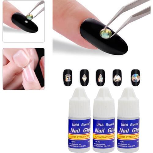 5Pcs 3g Fast Drying Nail Art Glue Tips Glitter UV Acrylic Rhinestones Decorations Nail Glue False Nail Manicure Tool