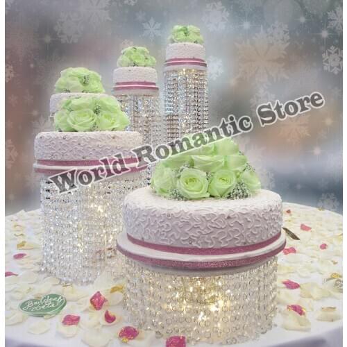 5pcs Acrylic Wedding cake stand cupcake display crystal centerpiece diameter of 20cm~30cm wedding decoration