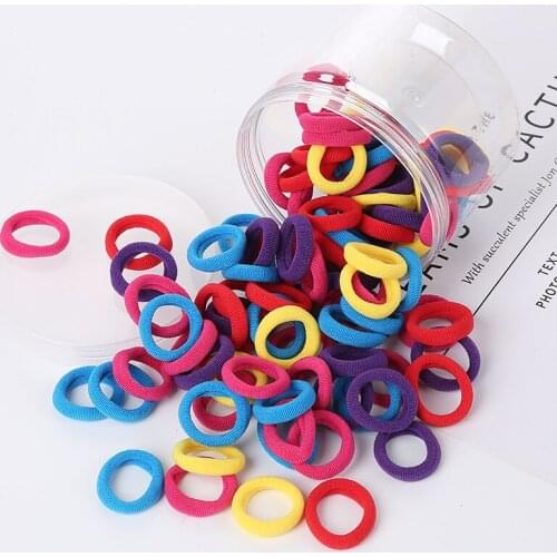 50/100pcs/Set Girls Small Scrunchie Nylon Hair Ties Elastic Hair Bands Children Ponytail Holder Headband Kids Hair Accessories