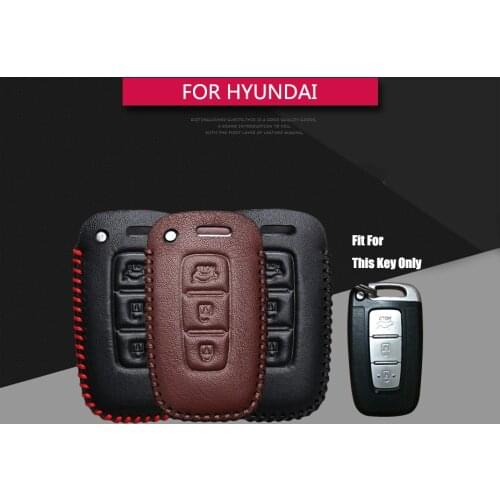 For Hyundai Veloster Accessories Key Case Leather Shell Remote Cover Keychain For Hyundai Elantra IX35 Sonata 8 Accent I30 IX 35