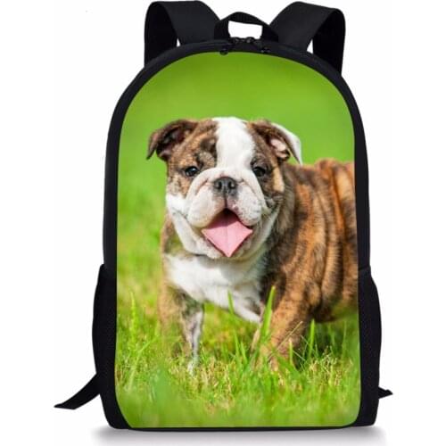 Kids School Bags Kawaii Animal Teenager Travel Backpack Little Bulldogs Prints Pattern Toddler Boys School Backpack