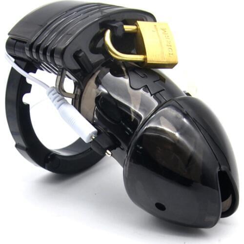 Electro Shock Cock Cage Electric Penis Lockdown Estim Male Chastity Devices Electrical Chastity Belt CBT Sex Toys Sexy Shop