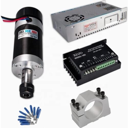 ER11 DC CNC Brushless tools 0.4KW Spindle Motor Switching Power Supply Motor Driver 55MM Clamp for milling machine