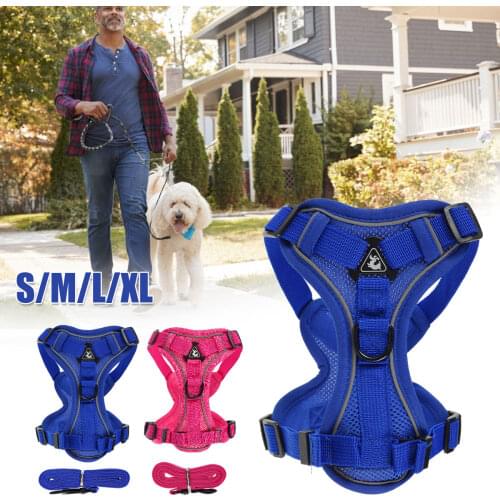 Personalized Dog Harness Reflective Breathable Adjustable Pet Harness For Small large Dog Harness Vest For Small Medium Dogs Cat