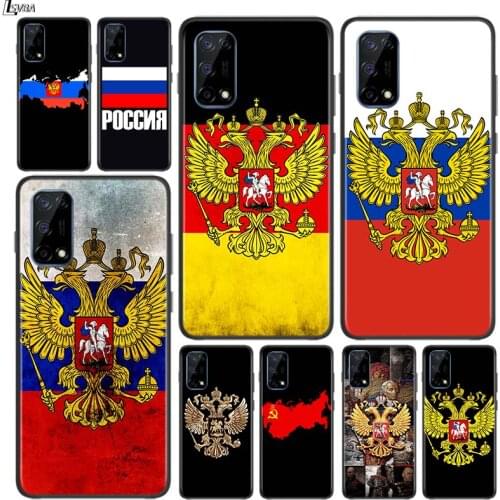Russia Flag Map for OPPO Realme V15 X5 X3 X50 X7 X2 C17 C11 C3 C2 7 7i 6 6S 6i 5 Narzo 20 Pro Black Phone Case