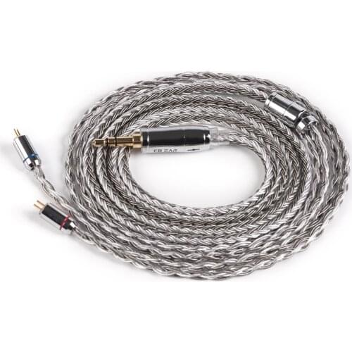 KB EAR 16 Core Silver Plated Balanced Cable 2.5/3.5/4.4MM With MMCX/2pin/QDC Connector For ZS10 Pro AS10 ZSX ZSN C12 BL-03