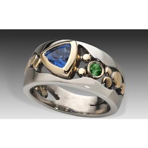 Vintage 100% 925 Sterling Silver Created Alexandrite Gemstone Rings For Women Party Anniversary Fine Jewelry Ring