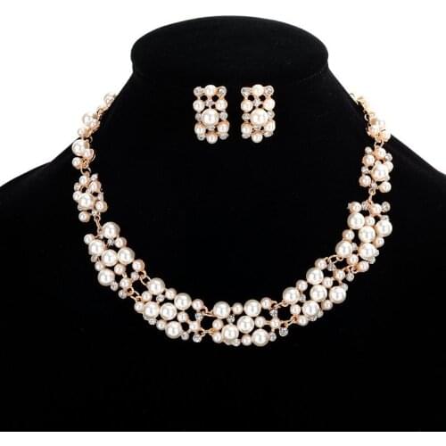 ADOLPH Jewelry 2015 New Design Pearl Rhinestone Leaves Statement Necklaces & Pendants For Women Maxi Necklace All Left Earring