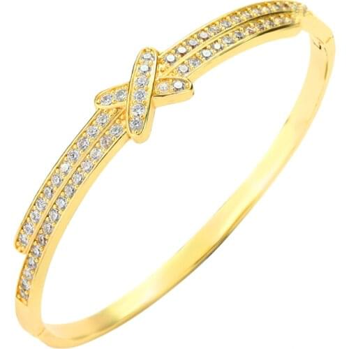 Trendy Women Gold Geometry Bracelets Bangles Jewelry Cz Colorful Zircon Bracelet Classic Crystal Bracelet Gift Femme