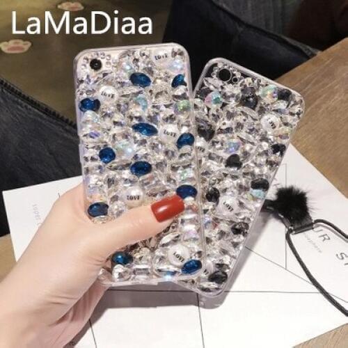 LaMaDiaa Fashion Design Super Luxury DIY Bling Crystal Diamond Rhinestone Case Cover for samsung S20 Ultra S10 S9 S8 Note 9 8 5