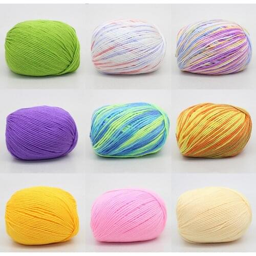 Soft Natural Smooth Baby Cashmere Silk Wool Hand Knitting Crochet Yarn Ball Sewing Wool Gift Wool Blended Yarn for DIY Sweater