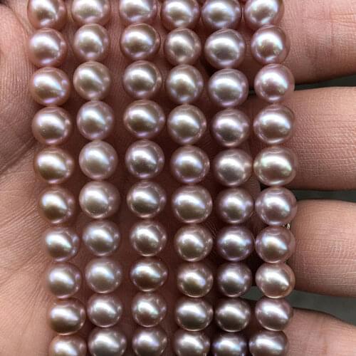 Natural Pearl 7A White Purple Pink Freshwater Pearl Round Beads For Jewelry Making DIY Bracelet Necklace Accessorries Beads Gift