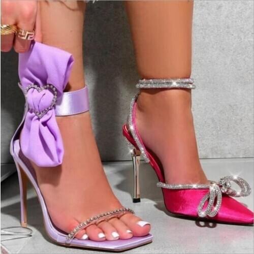 2021 New Women Shoes Gladiator Butterfly-knot Sandals Sexy High heels Decoration Summer Party Dress shoes Sandals mujer bombas