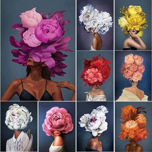 New 5D DIY Scenery Diamond Painting Flower Woman Diamond Embroidery Cross Stitch Full Square Round Drill Home Decor Manual Gift