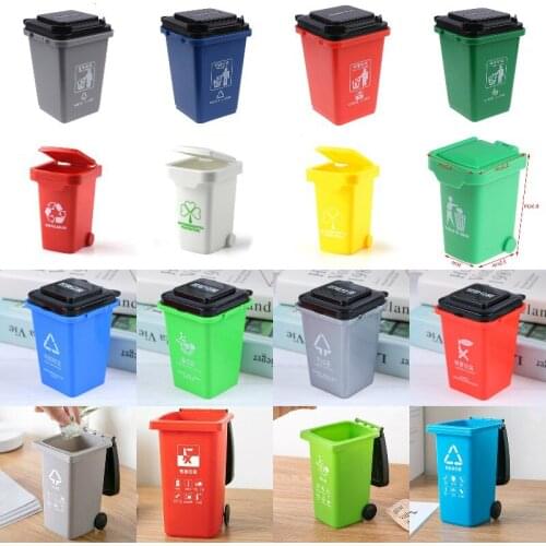 New arrival 4pcs/set Mini Trash Can Toy Garbage Truck Cans Curbside Vehicle Bin Toys Kid Simulation Furniture Toy Gift