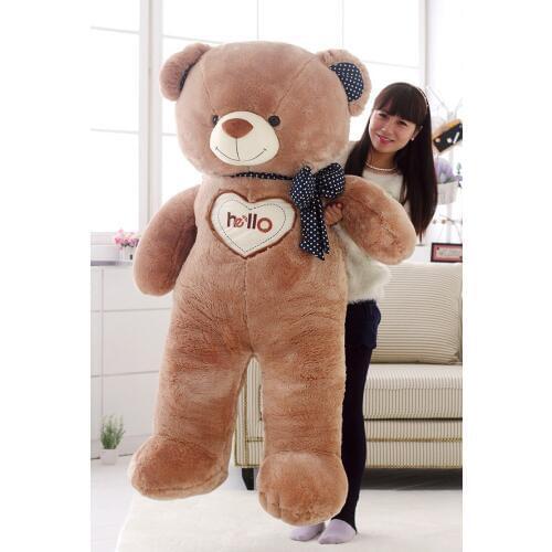 Huge toy "hello" teddy bear plush toy love bowtie bear doll soft hugging pillow, creative Christmas gift b7063