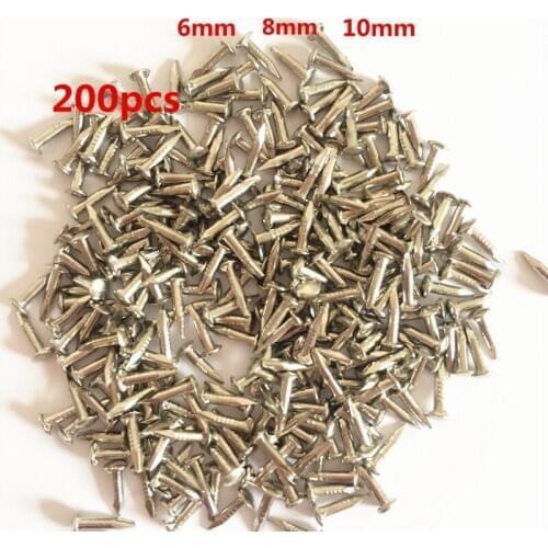 6mm 8mm 10mm 200PCS Round Furniture drum nail Fit Hinges Flat Round Head Phillips Cusp Fasteners Hardware Silver Small