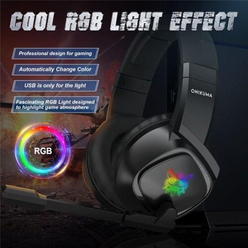 Wired Gaming Headphones Deep Bass Stereo Gamer Earphone Microphone backlit for PS4/PC/Xbox One/Switch/Phone with Surround Sound